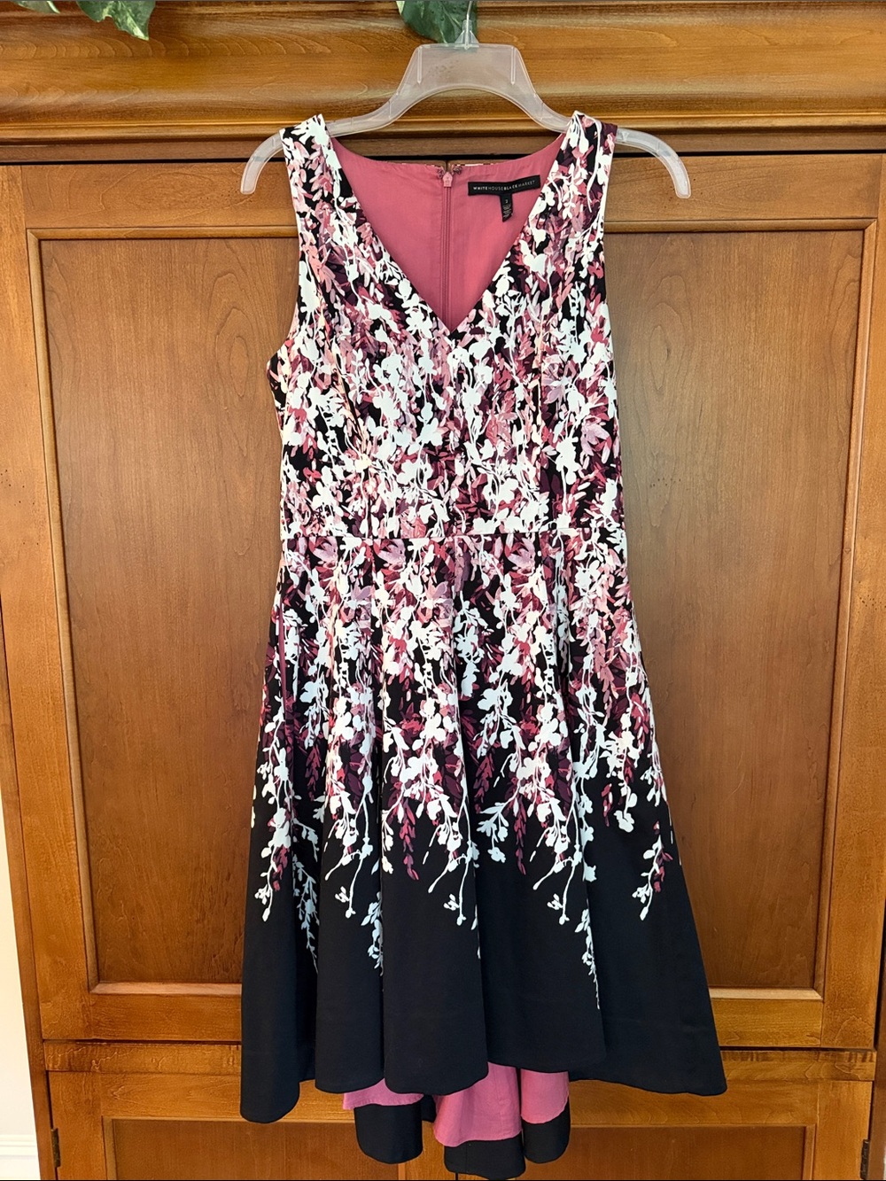 White House Black Market Floral Fit-and-Flare High Low Dress Size 2